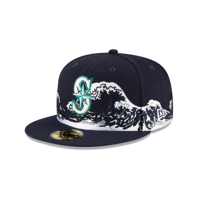 Seattle Mariners Gorra | New Era MLB Wave 59fifty Fitted Cap Mexico - Azules